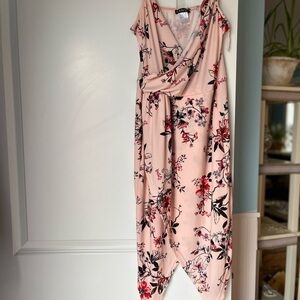 Banana Republic One-Shoulder Pink Floral Maxi Dress